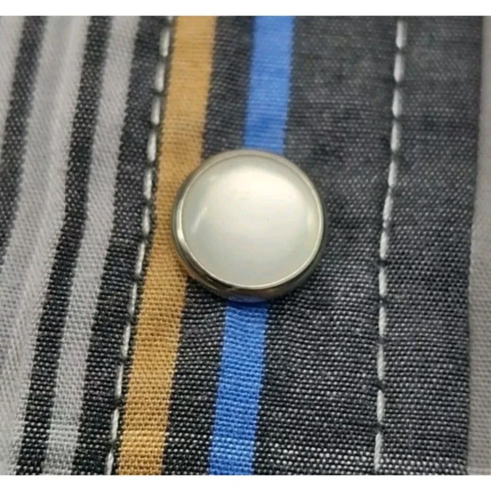 Levi's Shirt Western Cotton Pearl Snap Blue Gray Plaid Men Sz XL Standard Fit